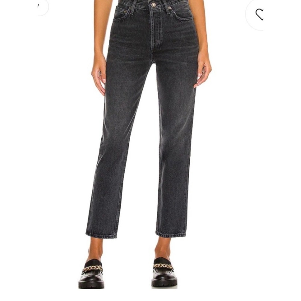 Minimalist AGOLDE x Talula High-Rise Taper Jeans Cotton Washed Black 29 A078-842